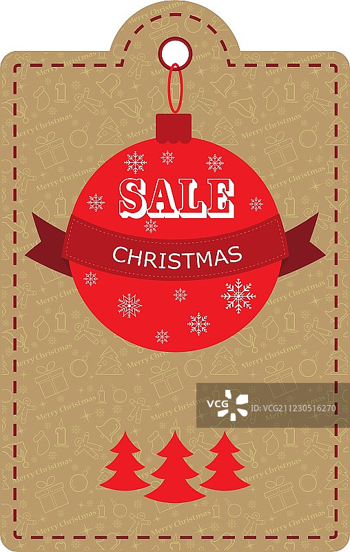 带有折扣的大型圣诞促销装饰品图片素材