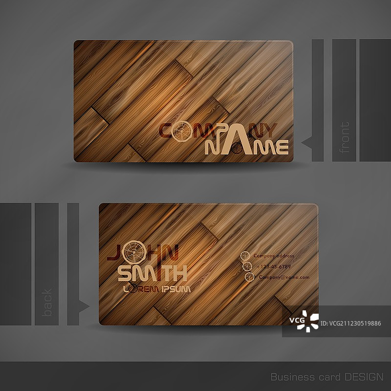 木纹质感名片设计图片素材