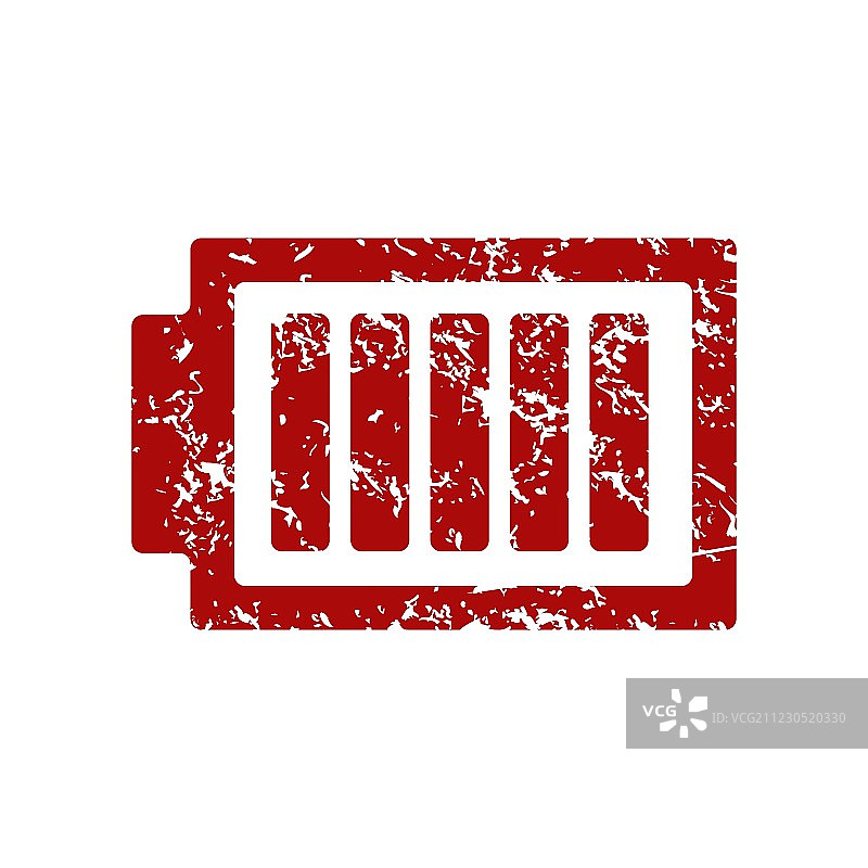 红色带电电池Grunge图标图片素材