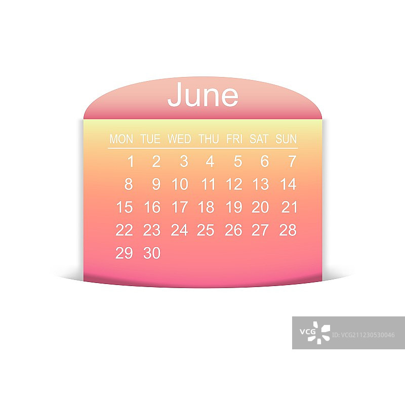 2015年6月日历图片素材