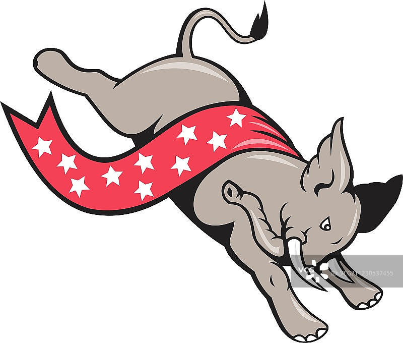 跳跃的大象民主党吉祥物图片素材