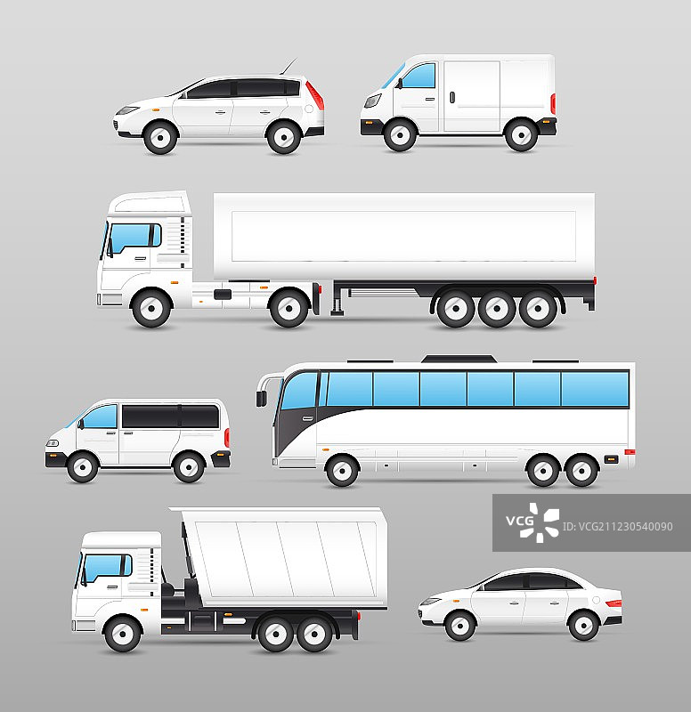 逼真风格交通工具图标合集图片素材