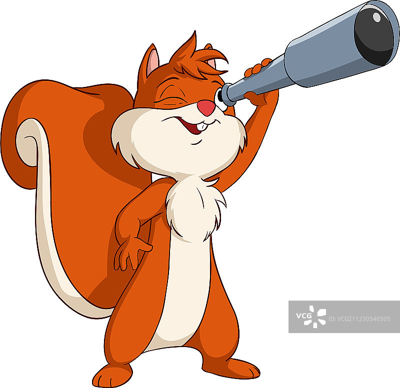 拿着望远镜的松鼠图片素材