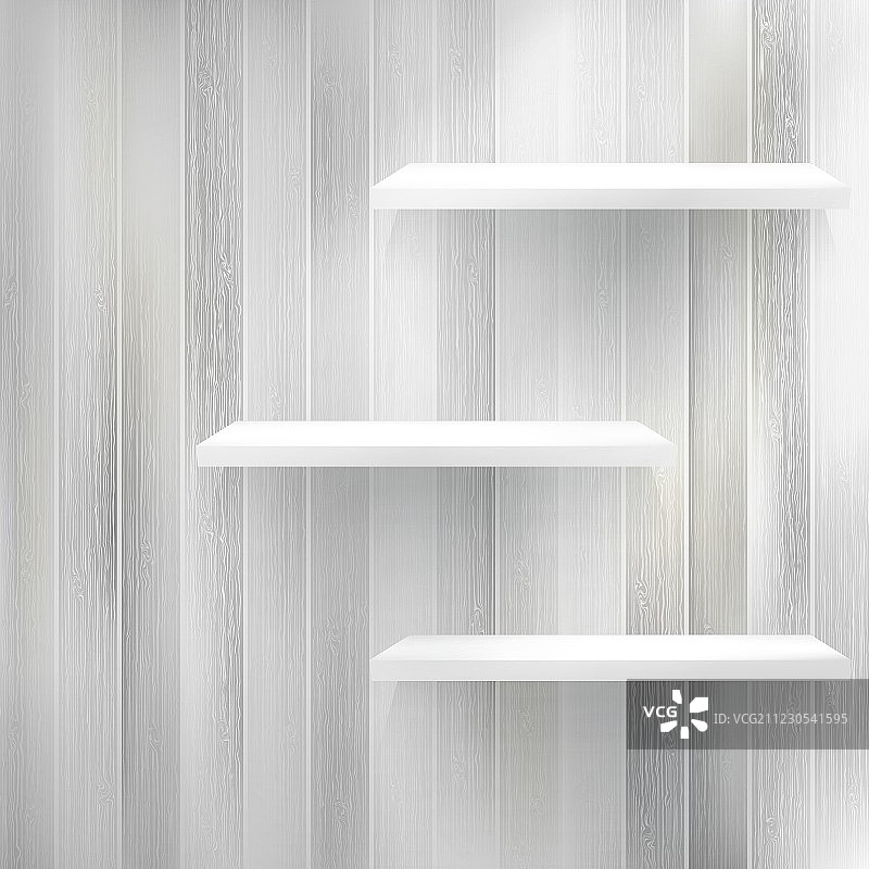 空白白色木制书架EPS10图片素材