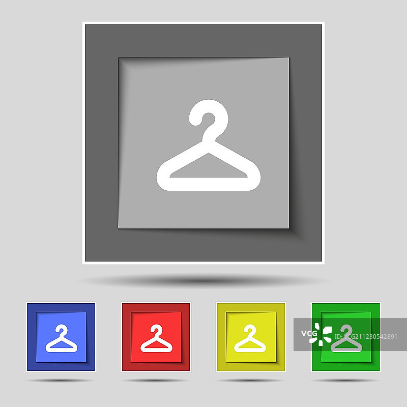 原始五色衣架图标图片素材