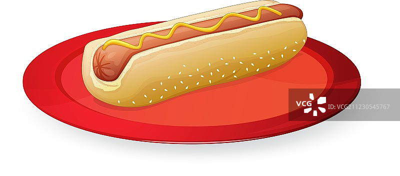 盘子里的面包夹香肠图片素材