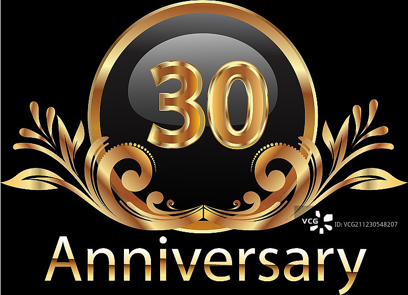 金色30周年纪念图片素材
