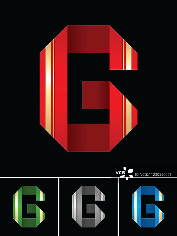 ABC彩色纸带拉丁字体图片素材