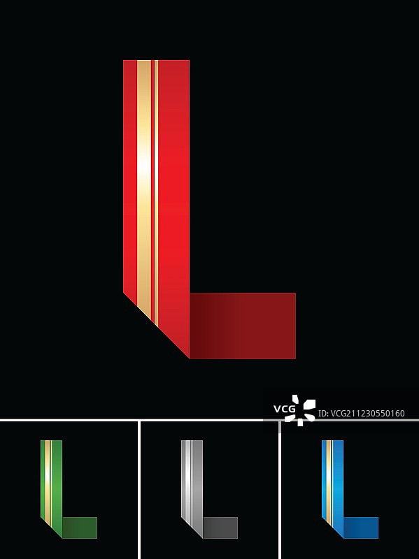 ABC彩色纸带拉丁字体图片素材