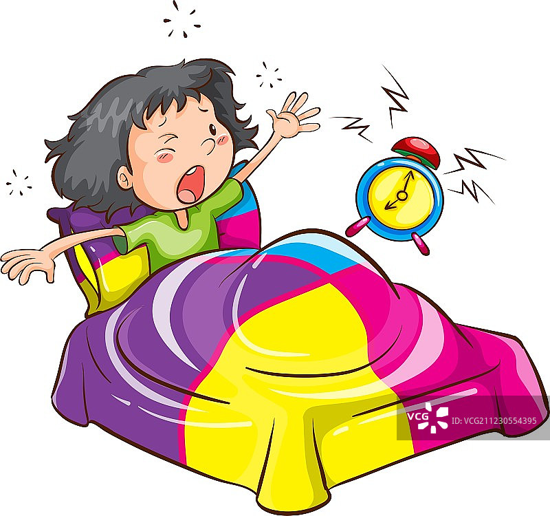 拿着闹钟的年轻女孩图片素材