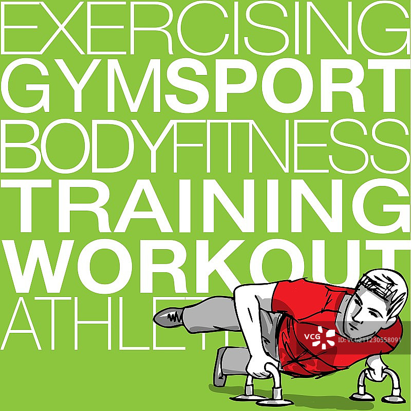 男人做撑杆俯卧撑图片素材