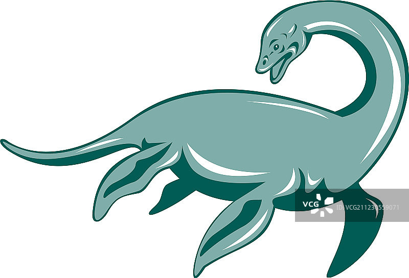 尼斯湖水怪复古海报图片素材