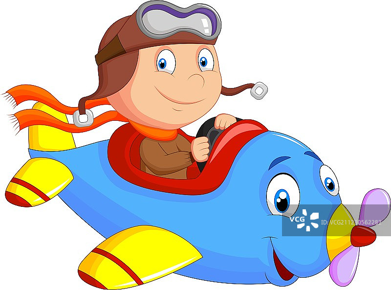 开飞机的男孩图片素材