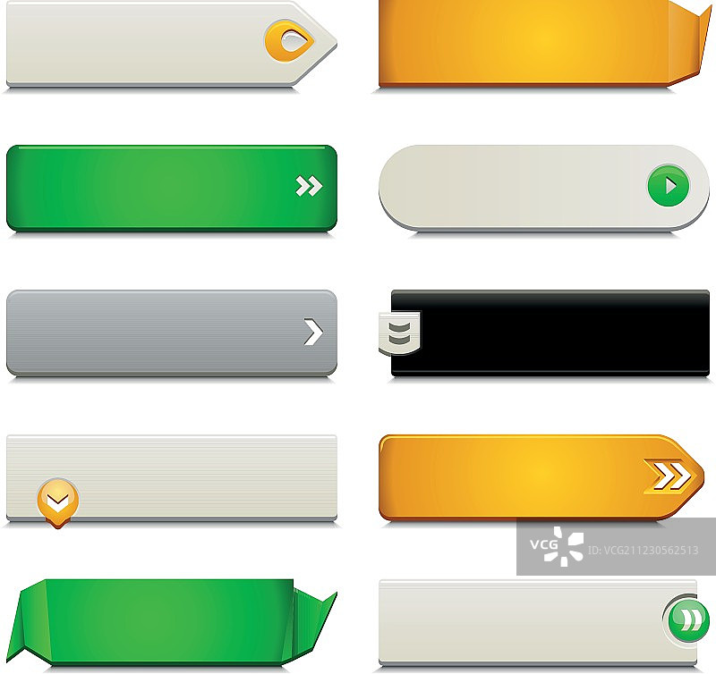 扁平风格网页按钮元素图片素材