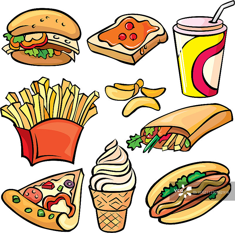 快餐图标合集图片素材