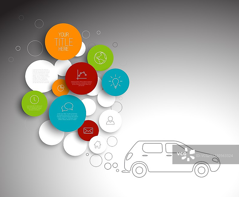 抽象圆形污染信息图表模板图片素材