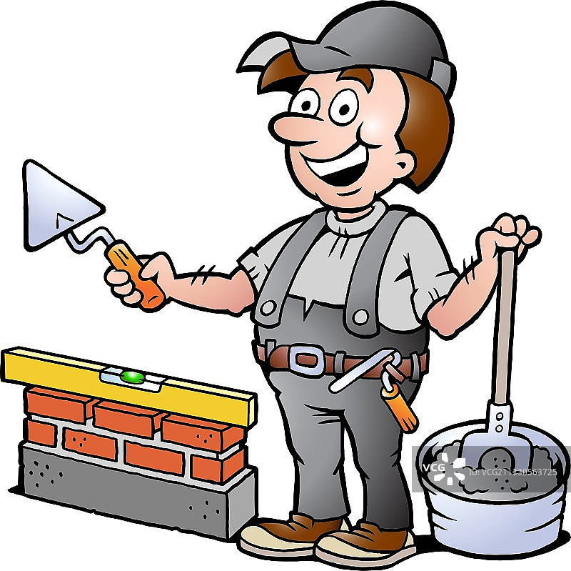 快乐的瓦工杂工图片素材