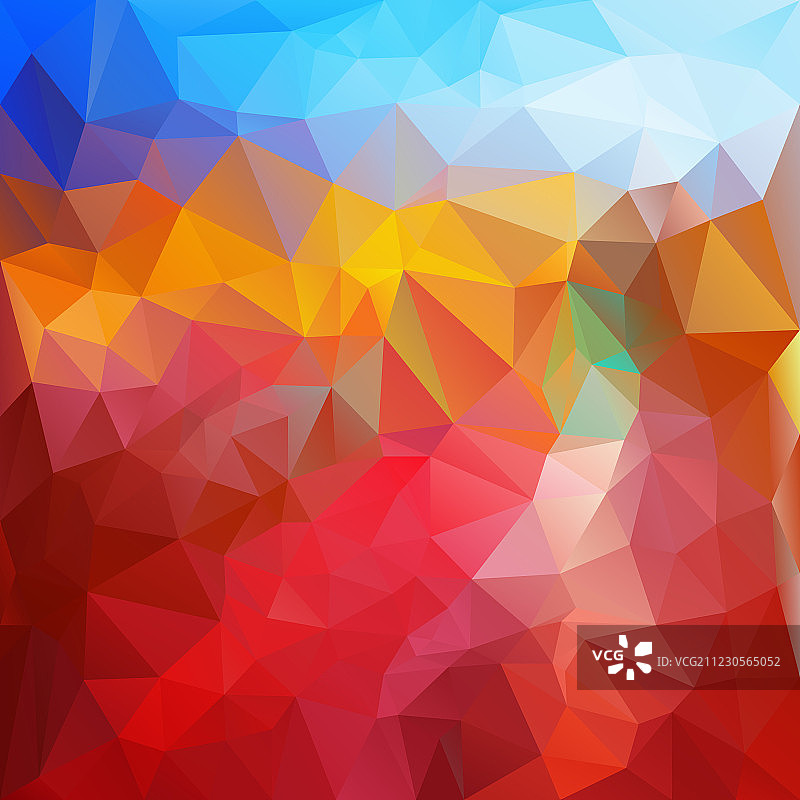红色火焰蓝色多边形三角图案图片素材