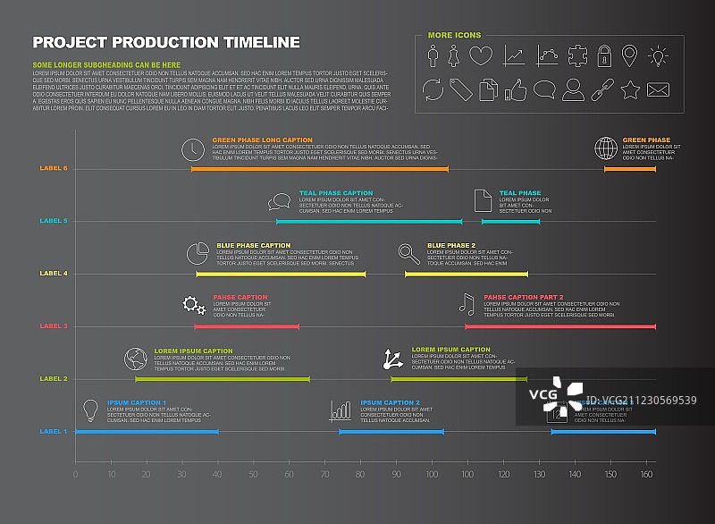 深色项目时间轴甘特图图片素材