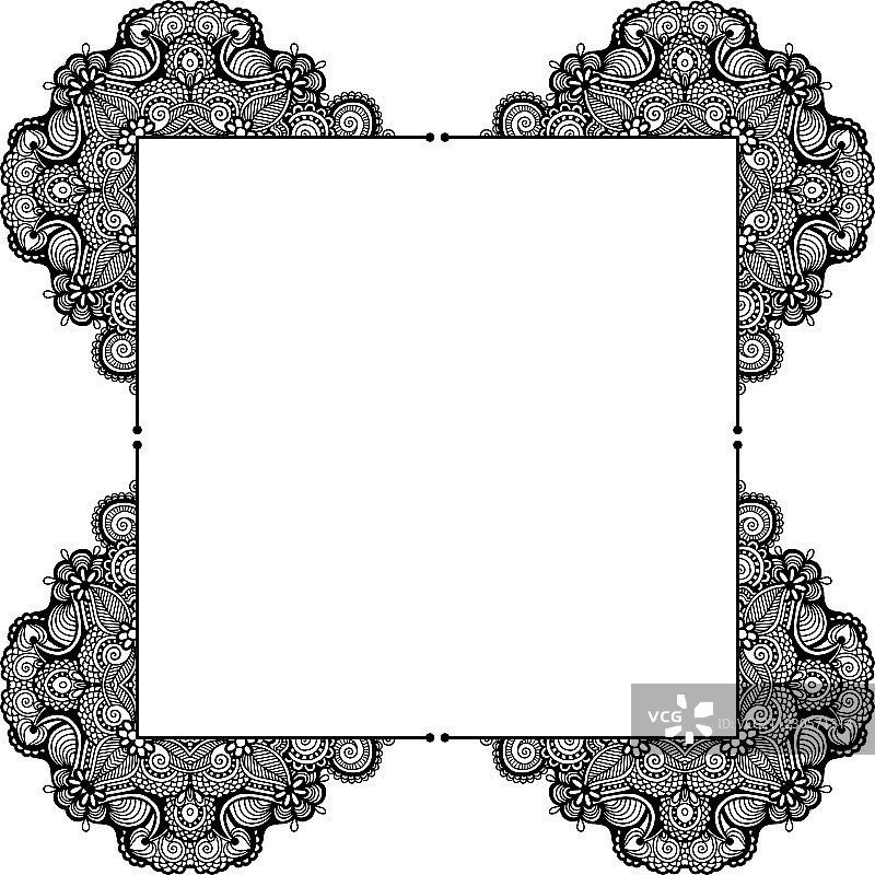 黑白花卉图案图片素材