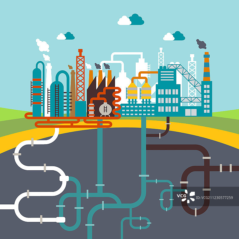制造工厂或炼油厂图片素材