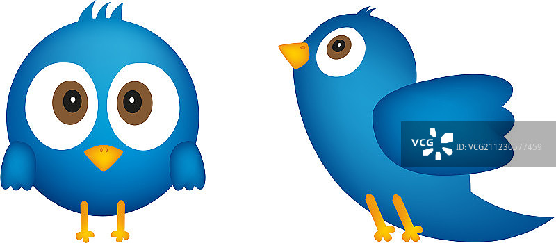 卡通：蓝色的鸟图片素材