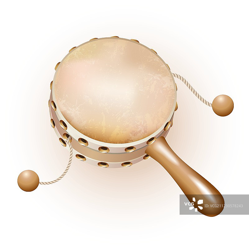 带手柄的达玛茹鼓图片素材