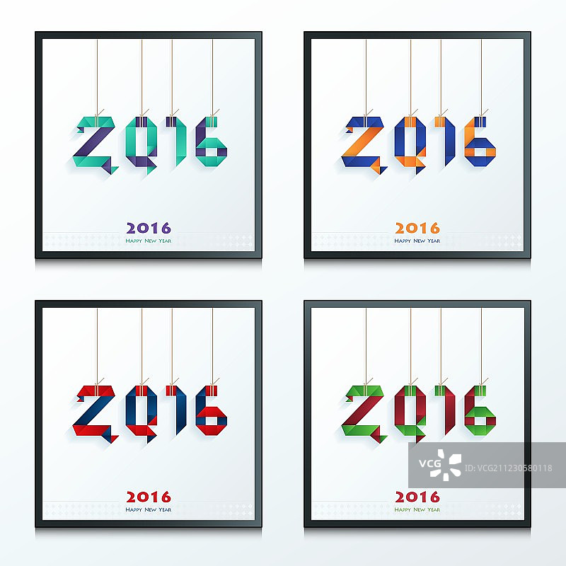 新年快乐卡片套装图片素材