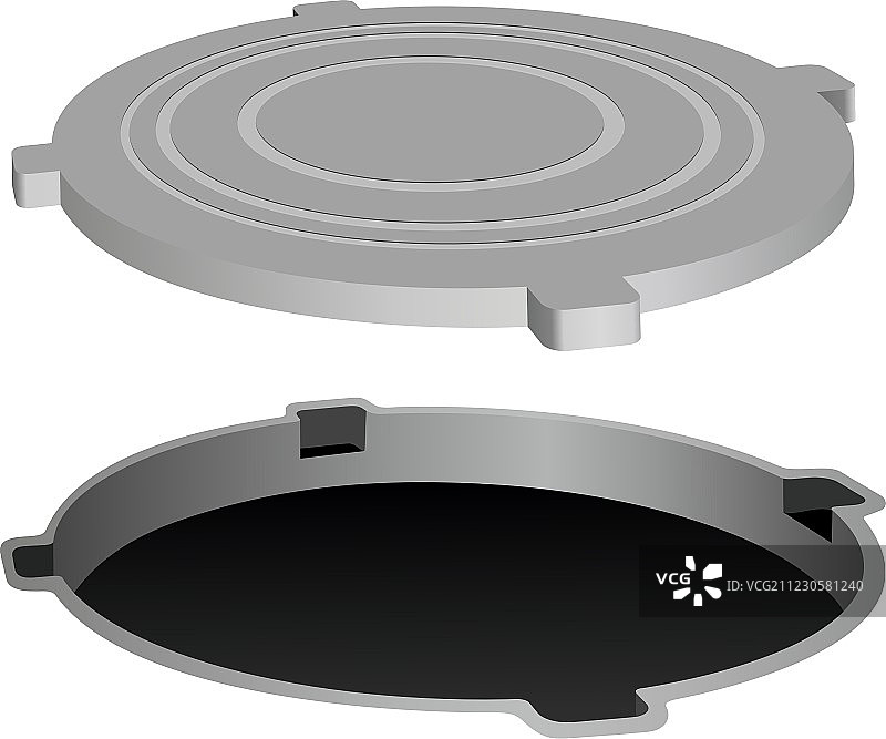 打开的金属井盖图片素材