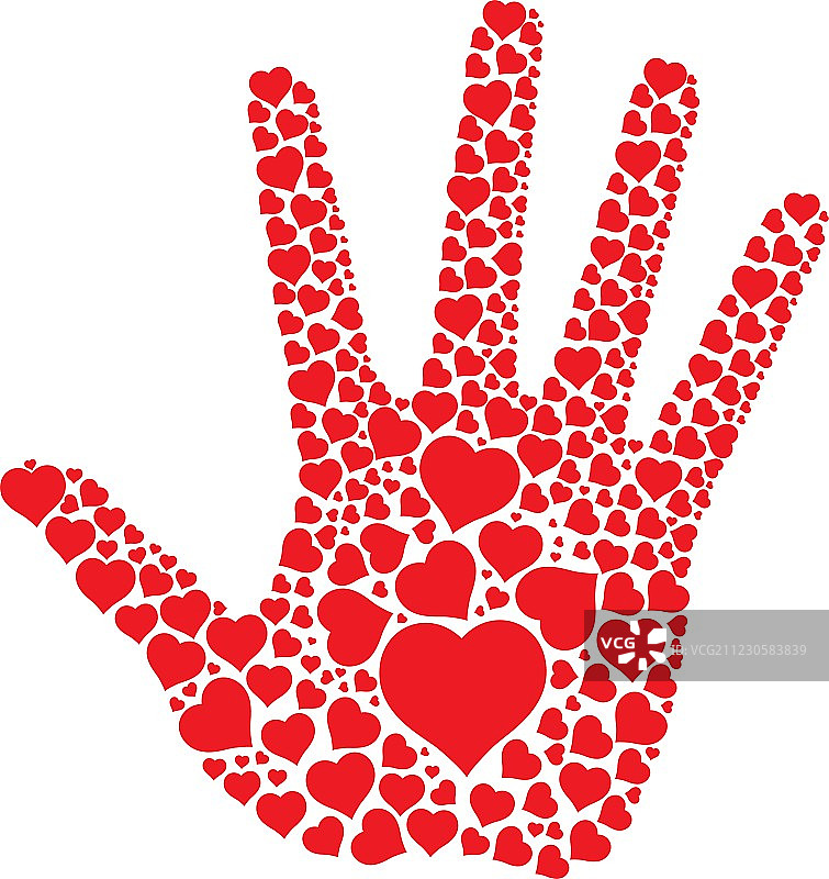 带有爱心的手印图片素材