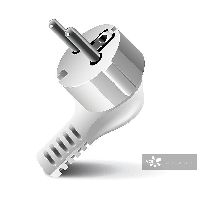 白色背景上的电源插头图片素材