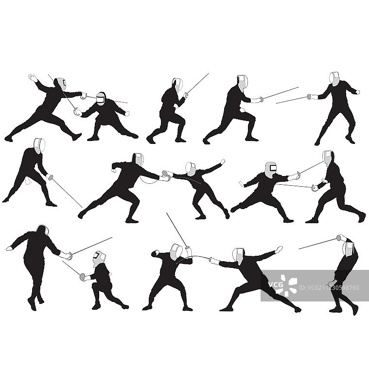 击剑运动剪影图片素材