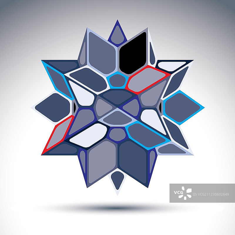 3D宝石靛蓝色几何时尚造型图片素材