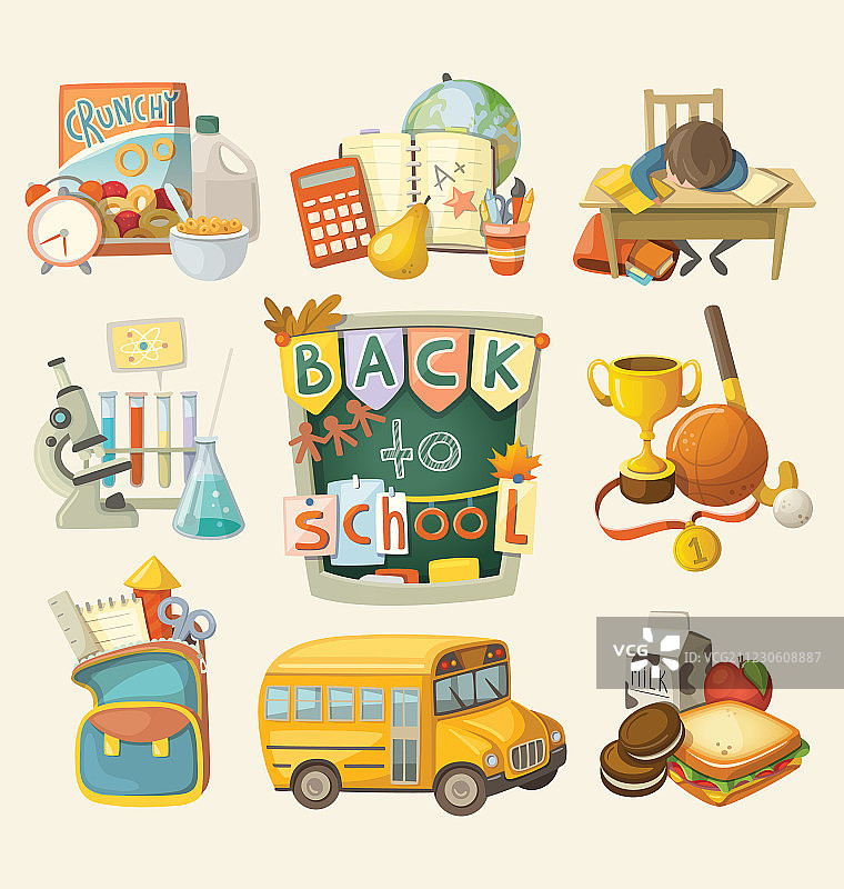 返校季套装图片素材