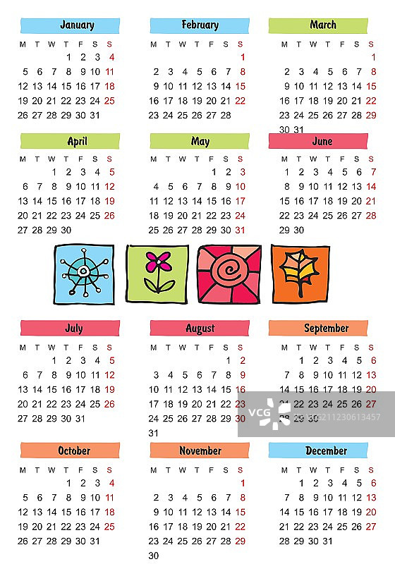 2009年季节性日历图片素材