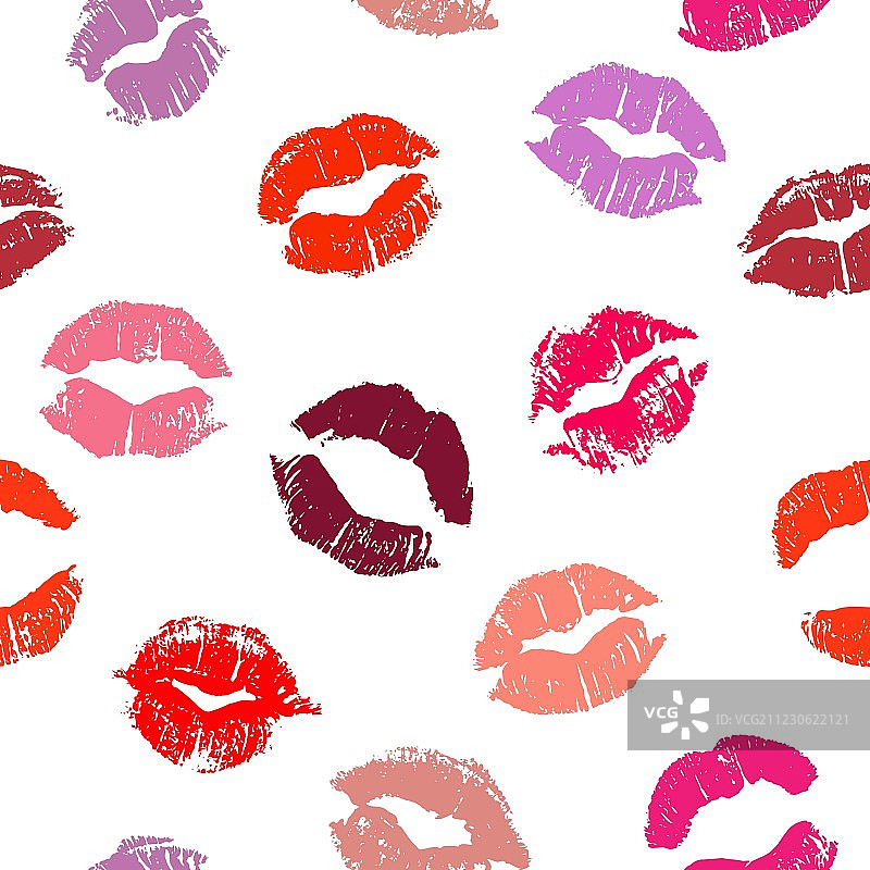 唇印无缝图案图片素材