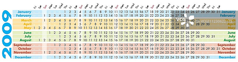 2009年日历图片素材