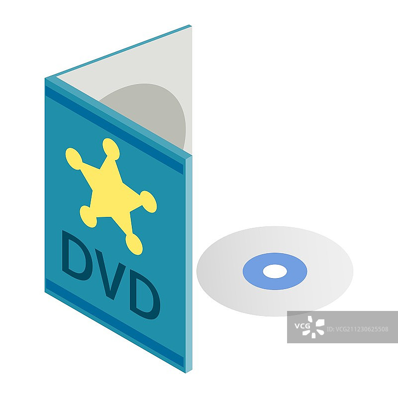 DVD光盘盒等距3D图标图片素材