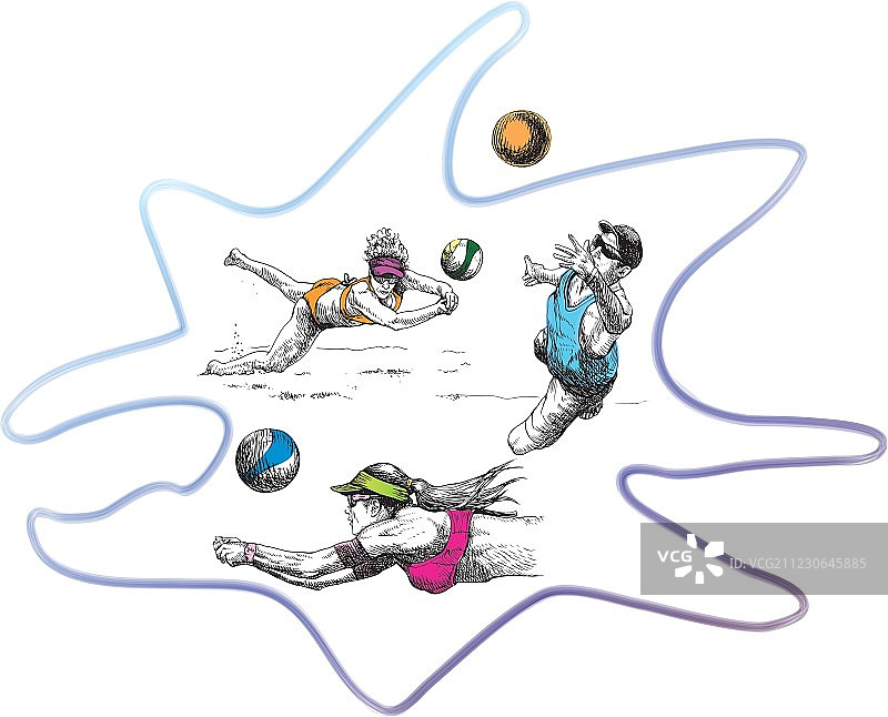 沙滩排球图片素材