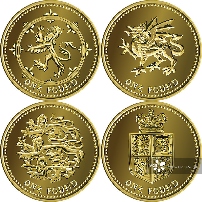 英国货币金币合集图片素材