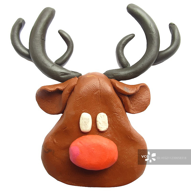 橡皮泥驯鹿图标图片素材