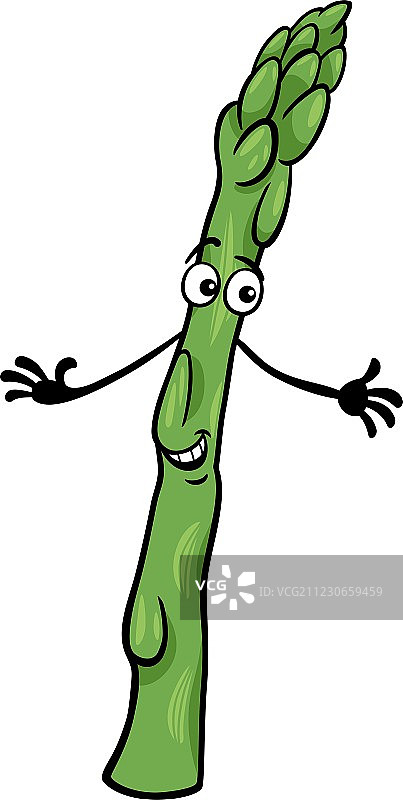 可爱的芦笋蔬菜卡通图片素材