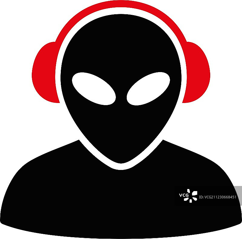 外星人操作员扁平图标图片素材