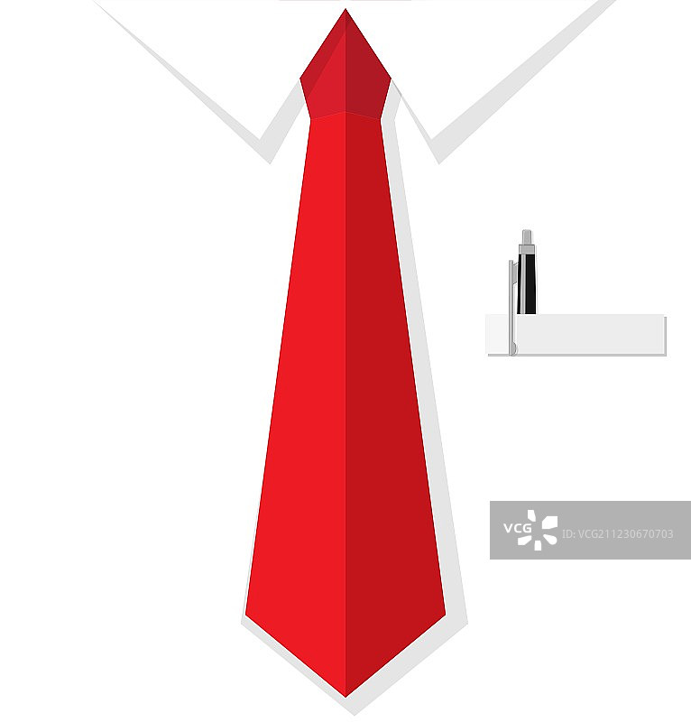 系着红色领带的商务衬衫图片素材