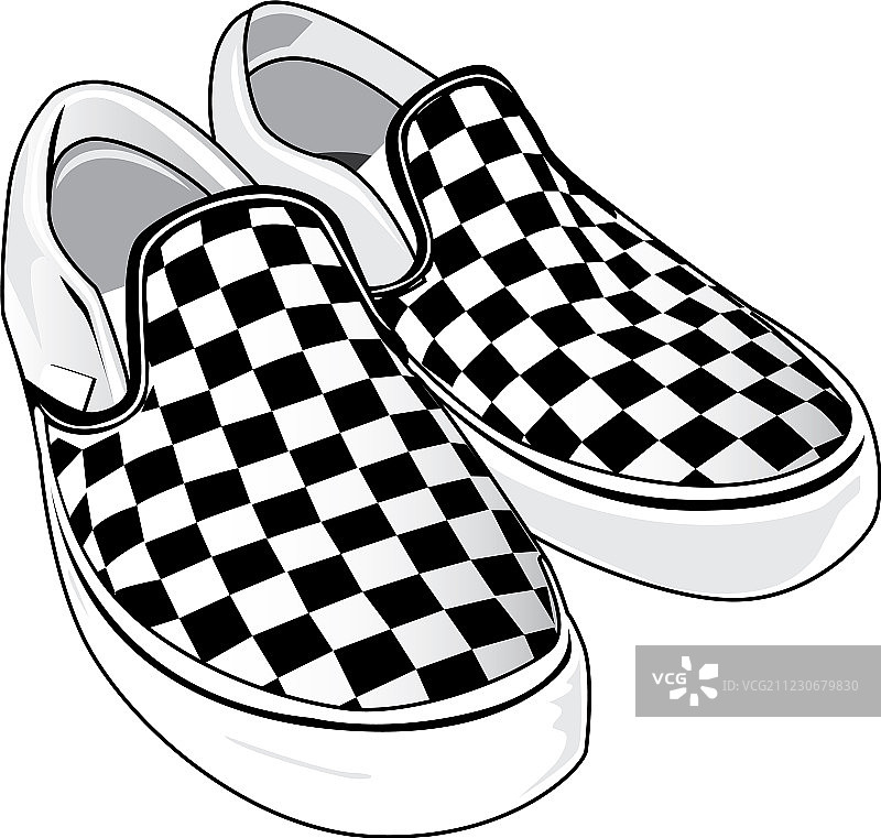 格子帆布鞋图片素材