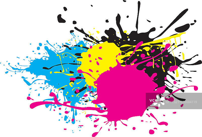 CMYK油漆飞溅图片素材