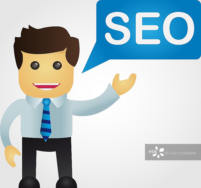 带有SEO字样的商人图片素材