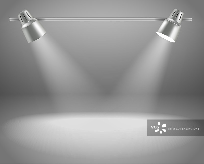 带有投影仪的明亮舞台照片级写实场景图片素材