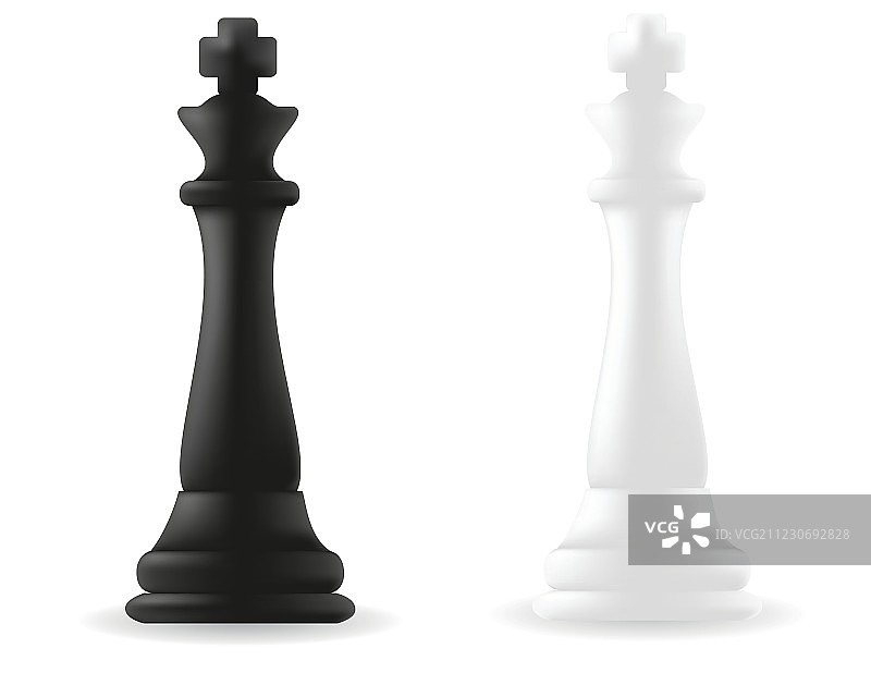 黑白国王棋子图片素材