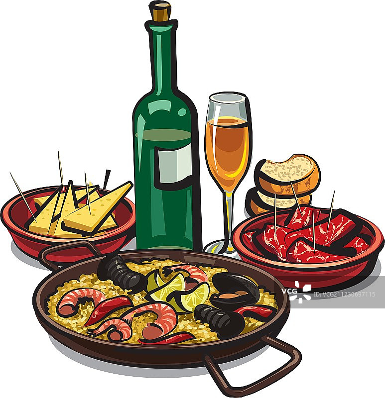 海鲜什锦饭图片素材